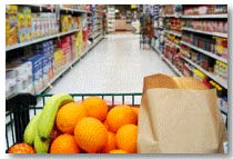 grocery store shopping fruits and vegetables