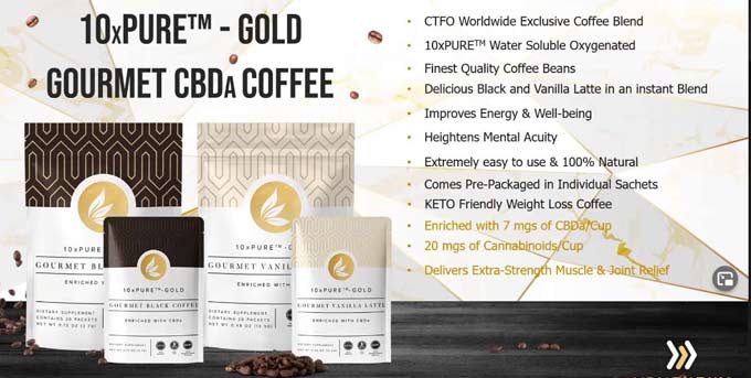 Buy CTFO 10xPURE -GOLD Gourmet Black Coffee enriched with CBDa