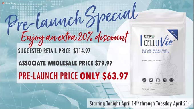 CelluVie Glutathione Precursor Antioxidant Product